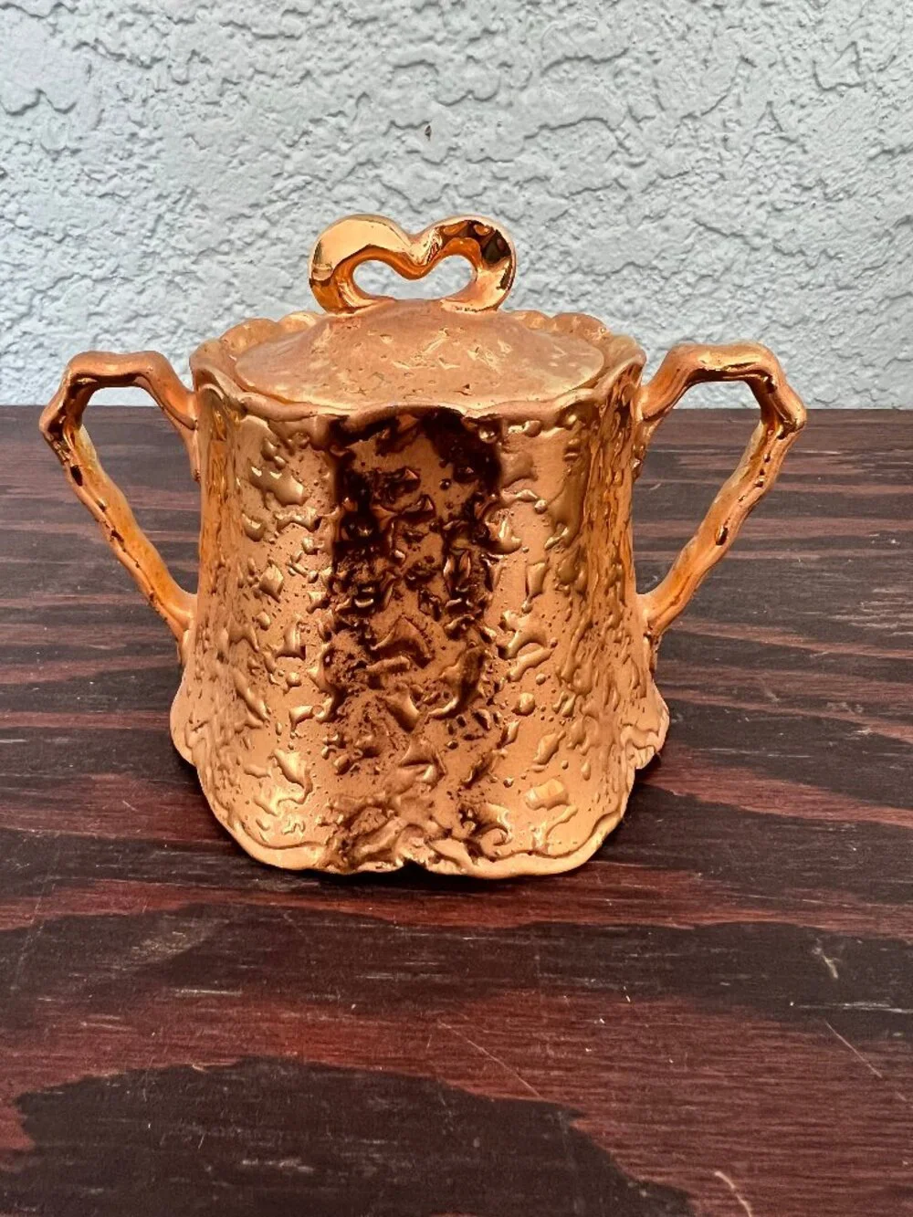 * MINT* Vintage Holley Ross Weeping 22K Gold Tea Set: Teapot, Creamer & Sugar